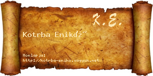 Kotrba Enikő névjegykártya